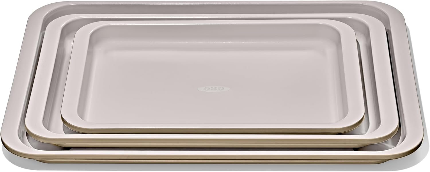 OXO Good Grips Non-Stick Pro Ceramic Coated Metal Bakeware 3-Piece She