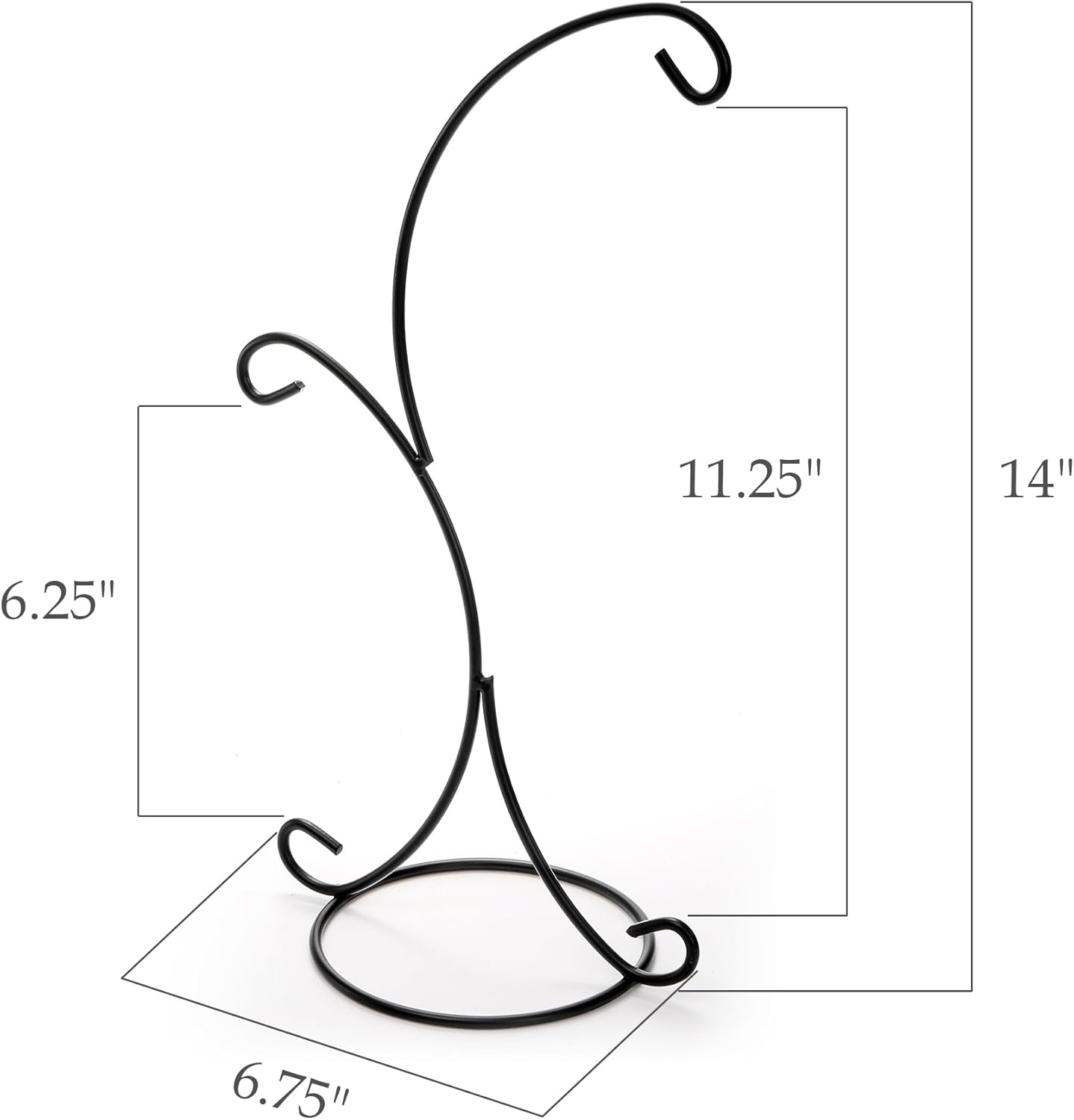 Kingrol 8 Pack Ornament Display Stands, 14" Iron Pothook Stands with Hooks for Hanging Air Plant Holders and Glass Planters, Home Christmas Wedding Party Decor