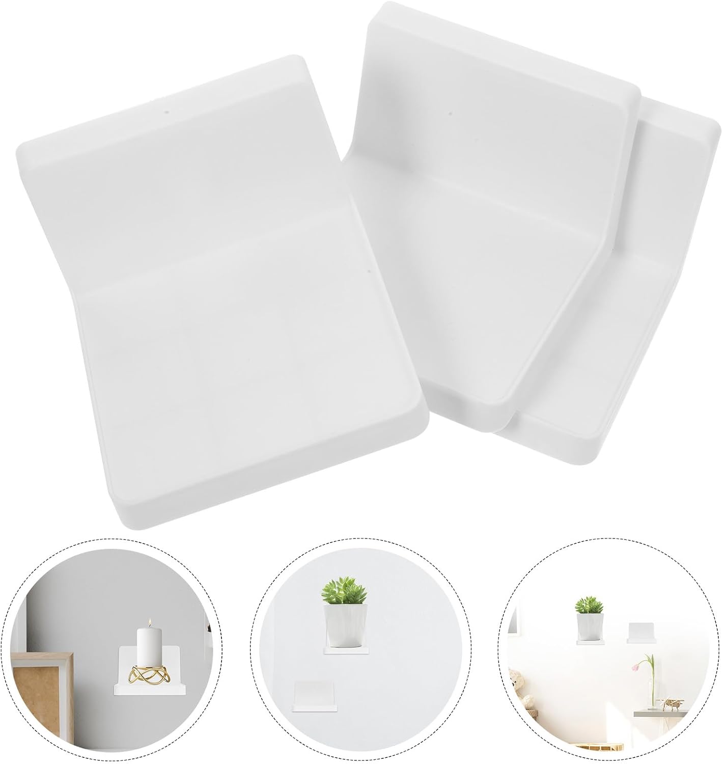 PRETYZOOM 3Pcs White Small Plant Shelf Wall-Mounted Flowerpot Storage 