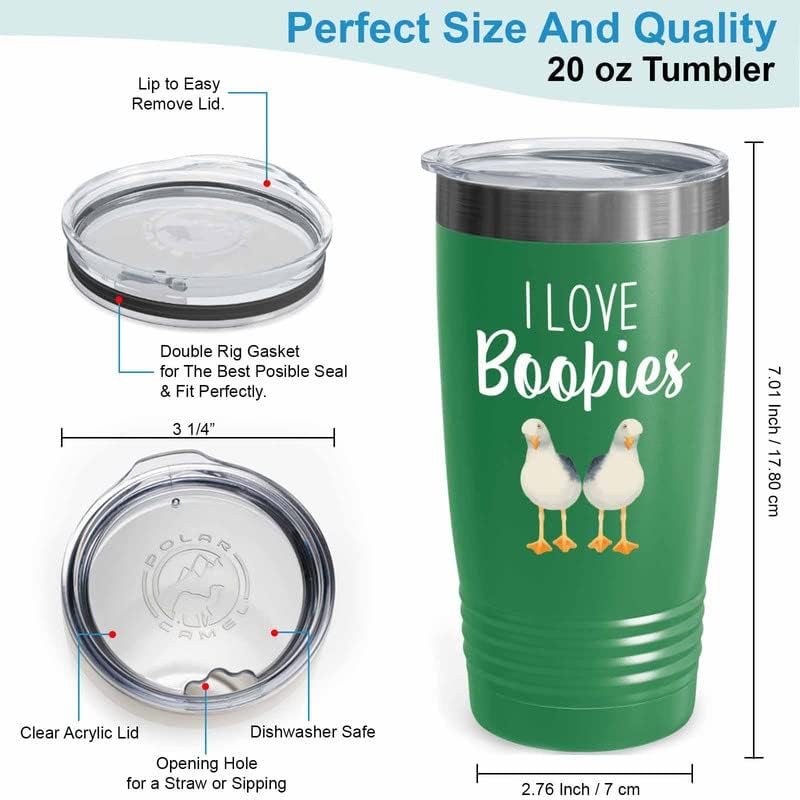 Bird Lover Green Edition Viking Tumbler 20oz - Love Boobies - Hummingbird Nest Cage Parrot Dad Gardening Outdoor Birdwatcher Feeder