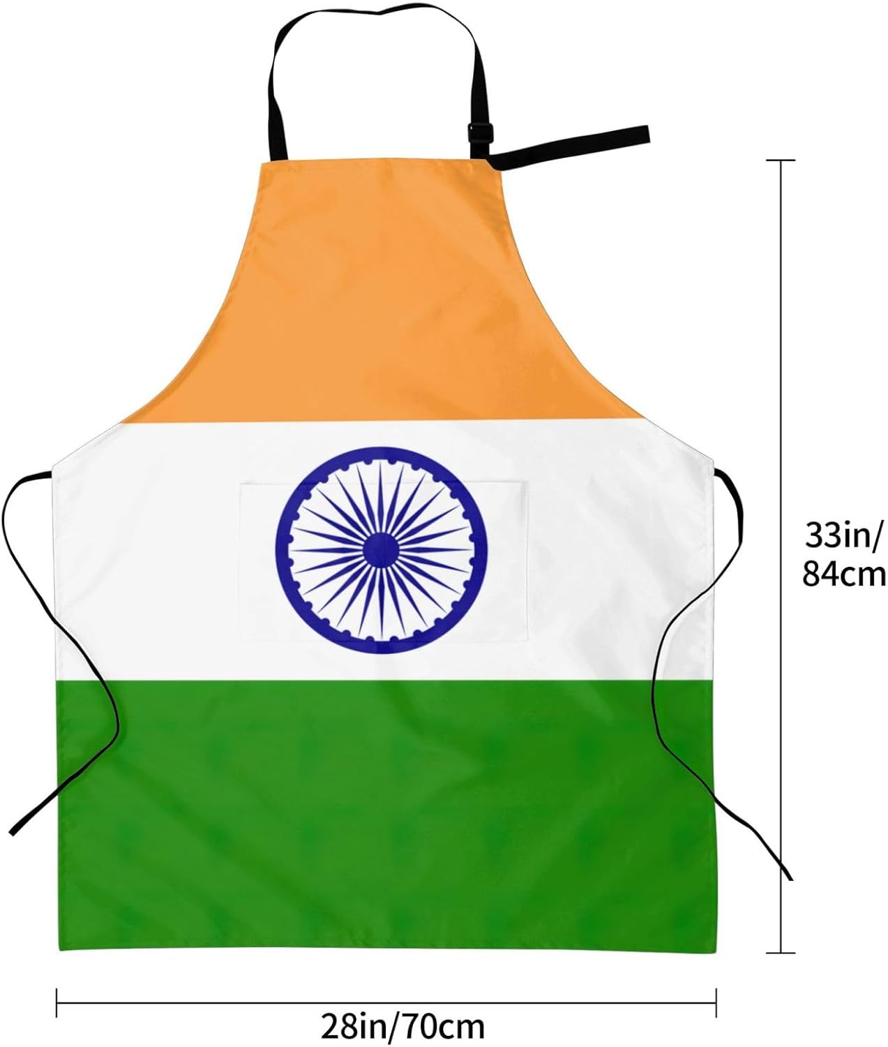 Indian flag print Waterproof apron with pocket adjustable cooking apro