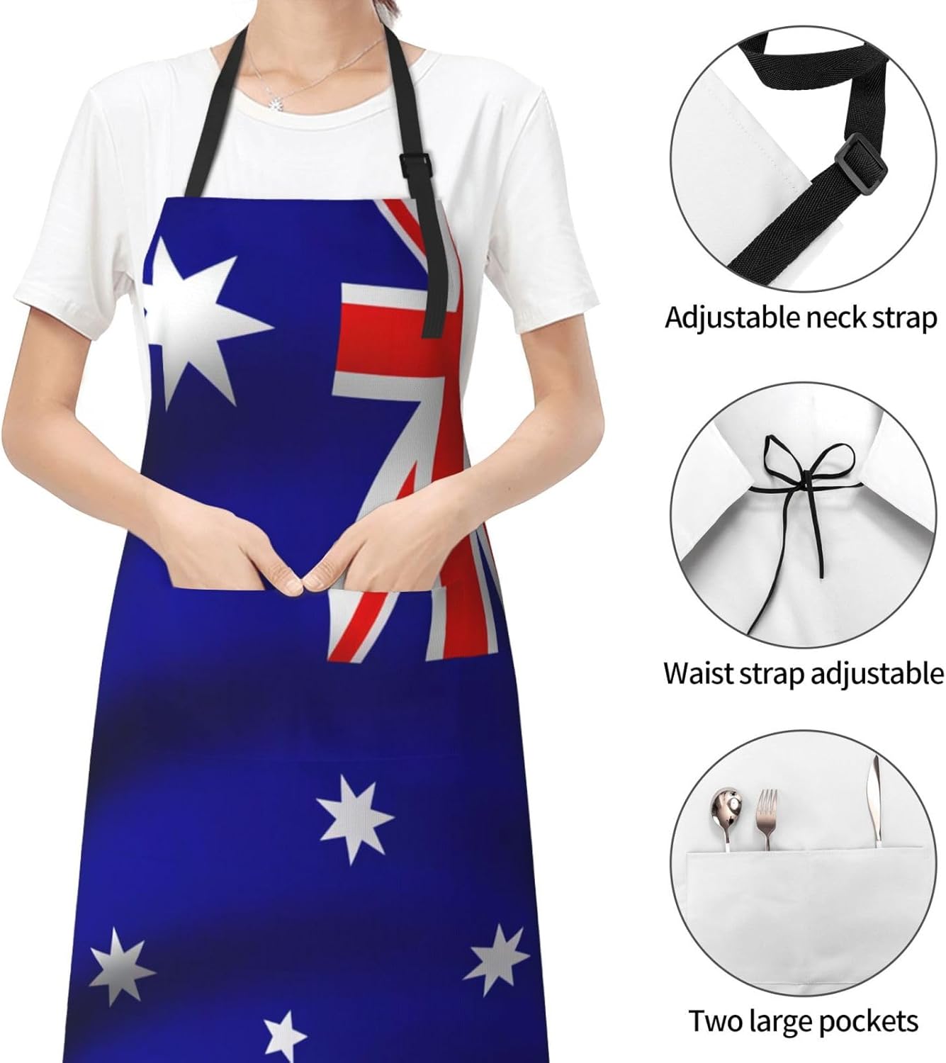 Australian flag print Waterproof chef's apron with pocket apron for ki