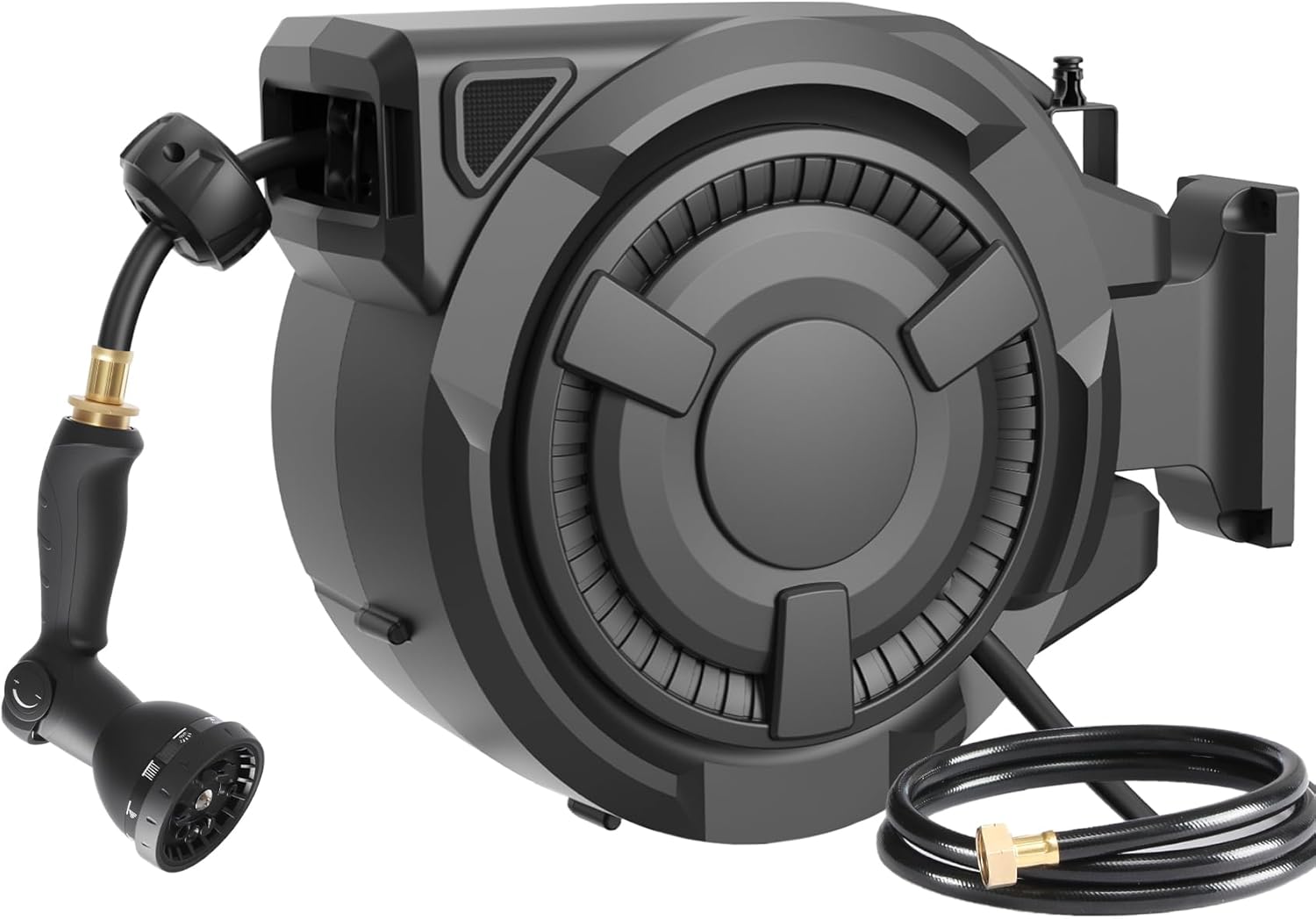 wikiwiki Retractable Garden Hose Reel 1/2 in x 100 ft, Heavy Duty Wall