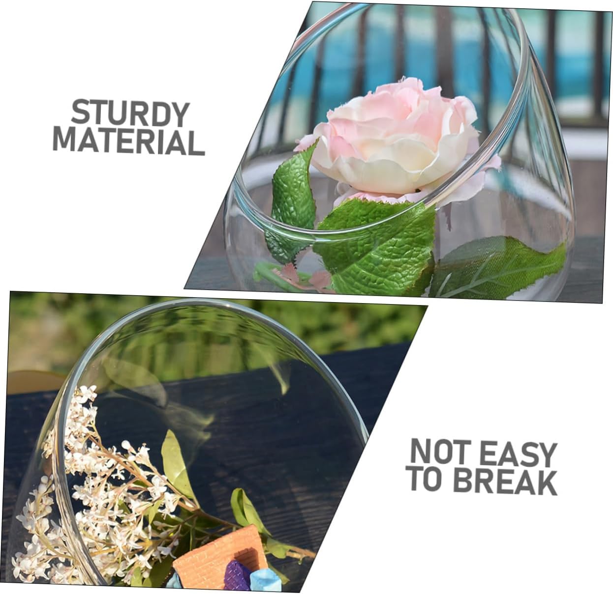 3Pcs Cut Glass Micro Landscape Bottle Elegant Terrarium for Succulents