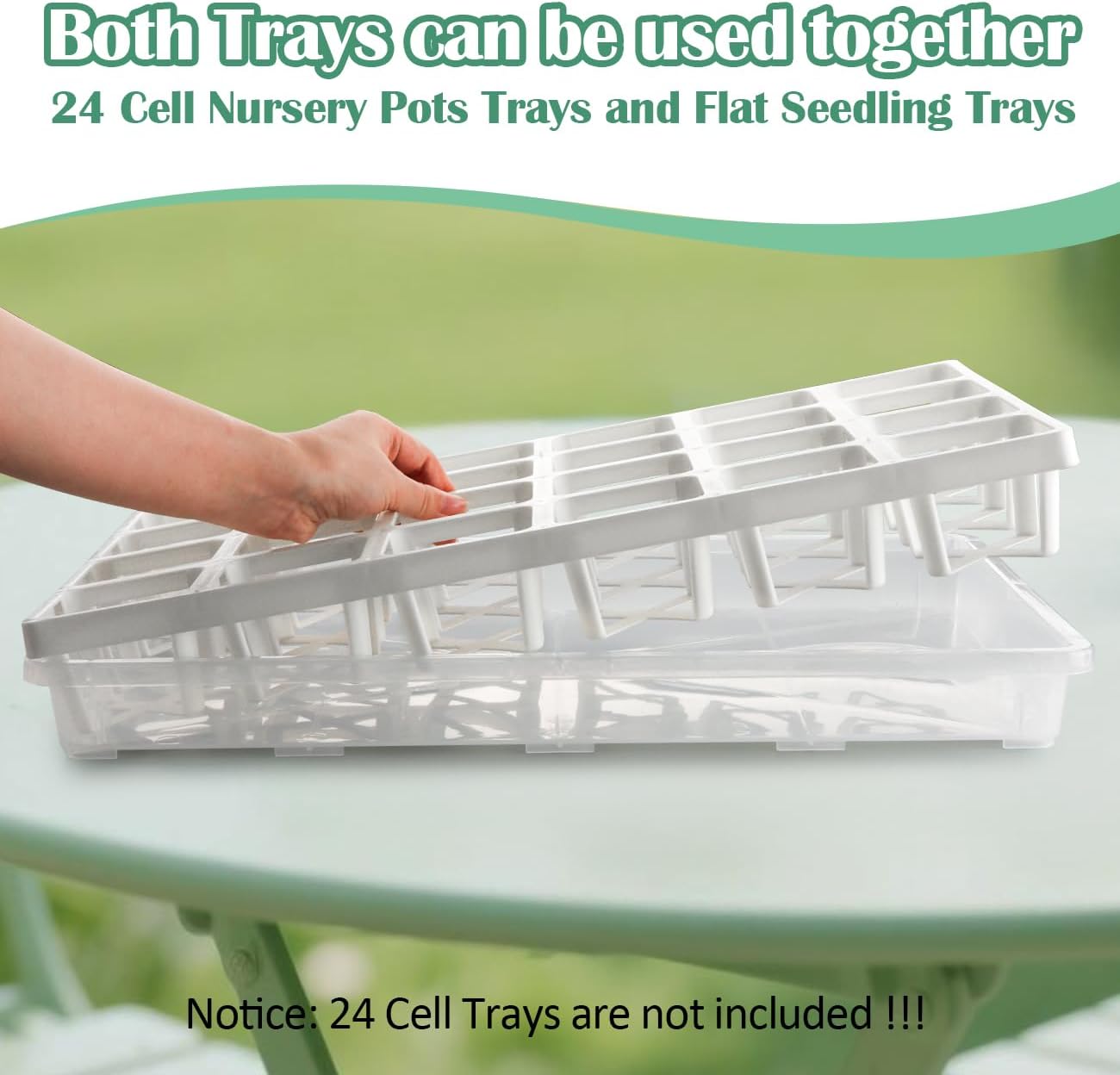 Clear Seed Starter Trays 5 Pack(17"x11"x2"), Reusable Plastic Carrying