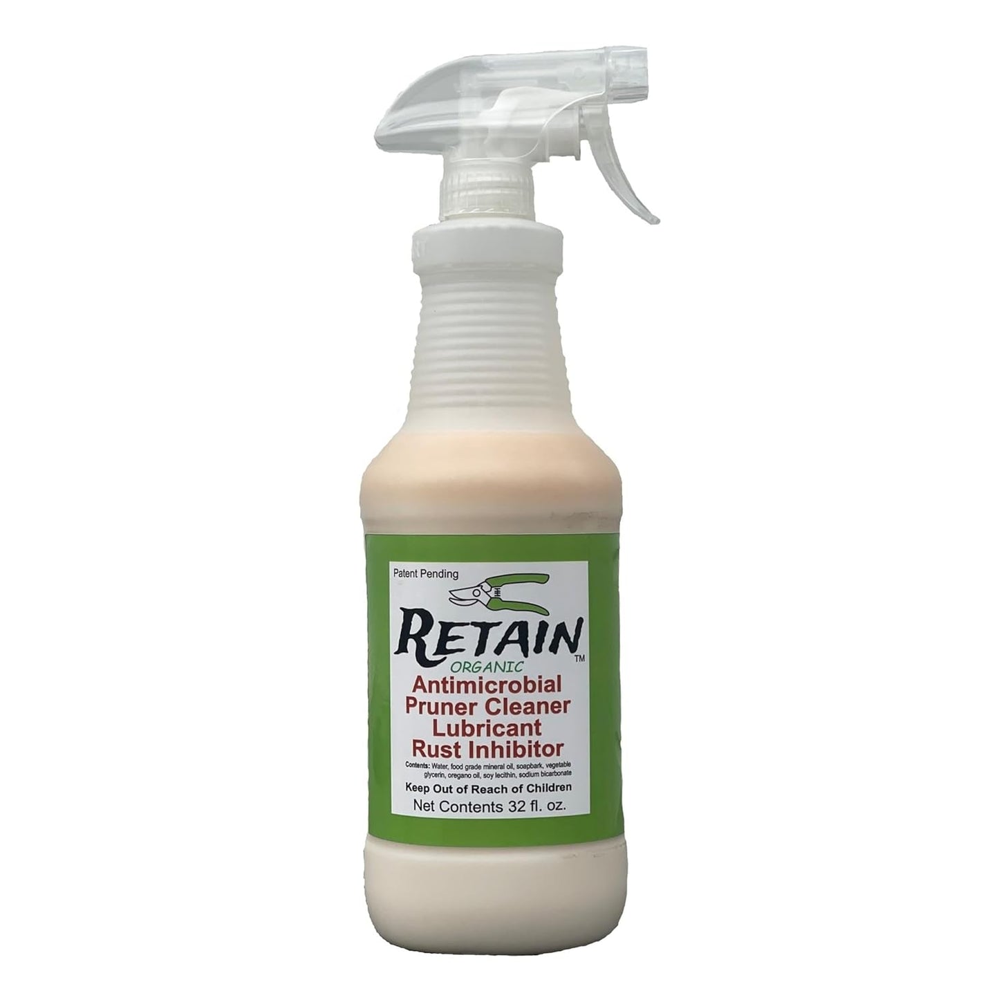 RETAIN Organic Pruning Tool Cleaner, No Rust & Lubricant 32 oz Spray