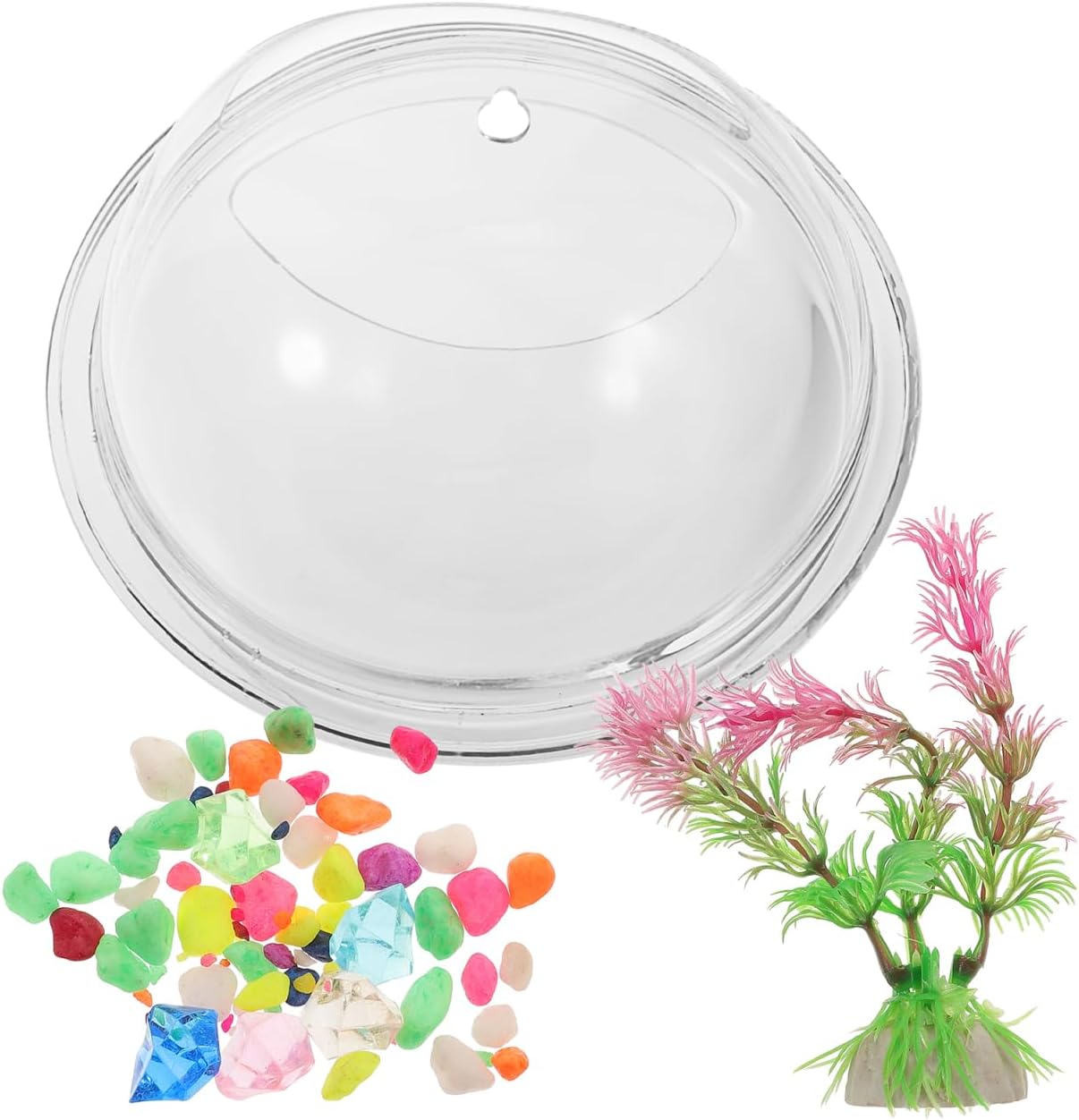 Transparent Wall-Mounted Goldfish Tank and Hydroponic Vase Combo for Home D Cor Acrylic Fish Bowl Planter for Living Room Wedding Party Decoration