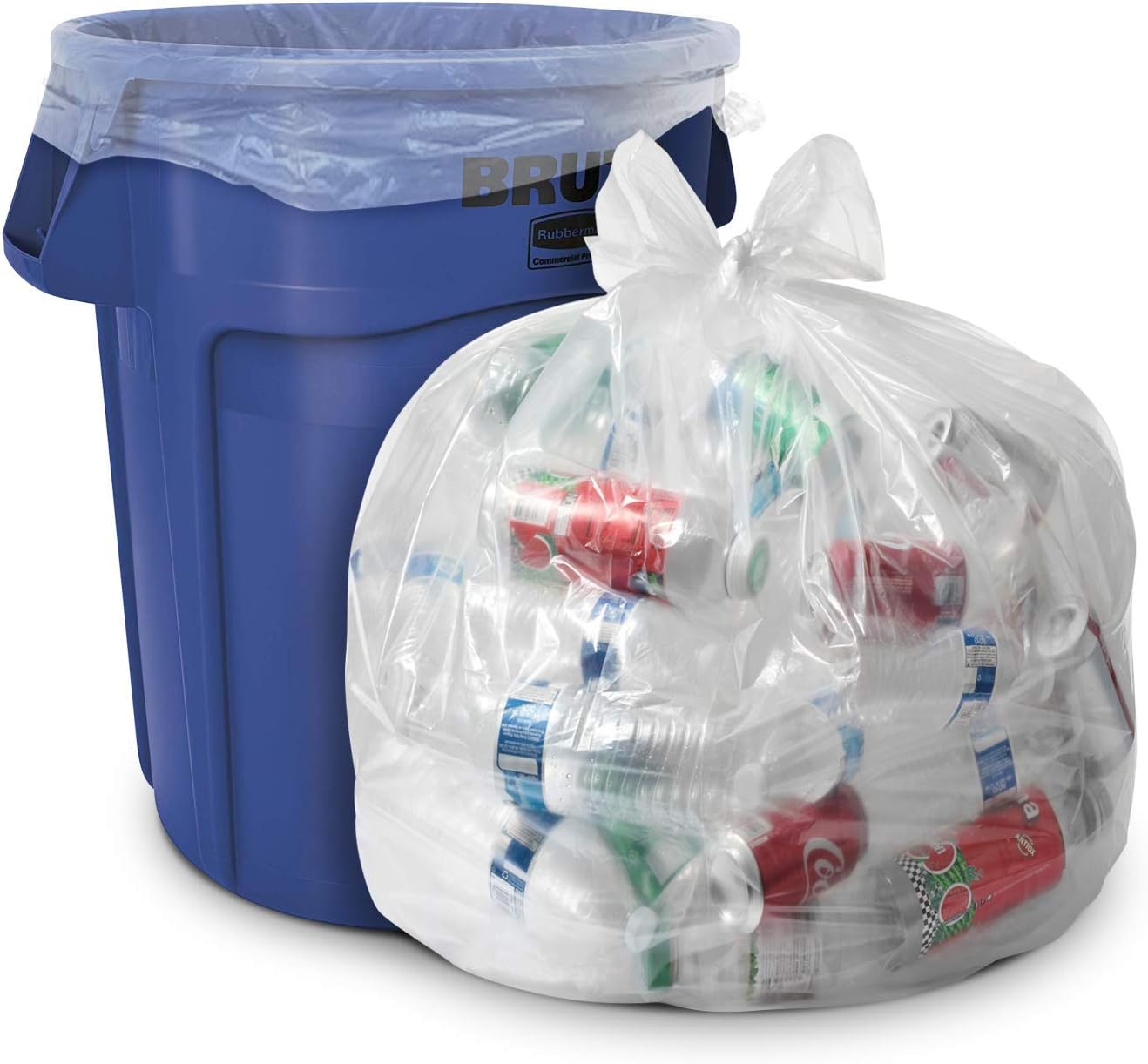 Aluf Plastics 33 Gallon Clear Trash Bags - 33" x 39" - 1.5 MIL (eq) - 