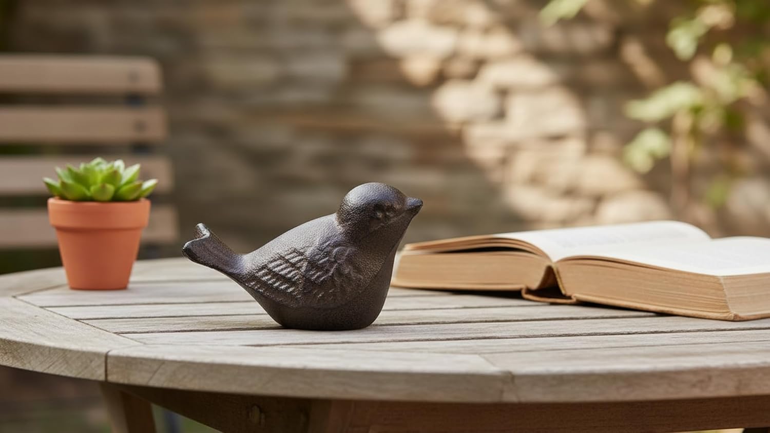 Comfy Hour 3.5" Heavy Duty Cast Iron Bird Figurine, Decorative Vintage