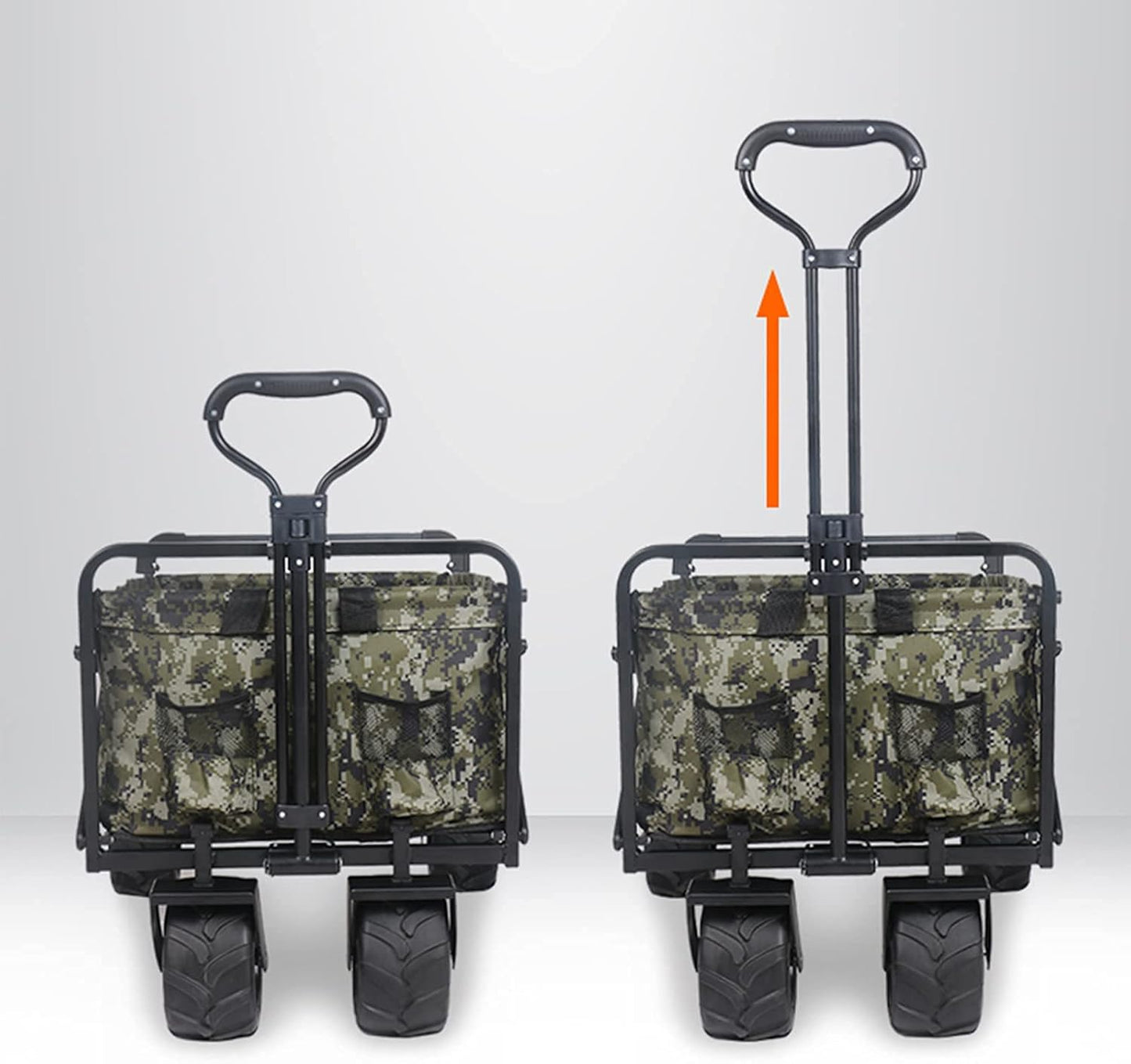 Folding Wagon, Capacity 80 kg, Portable Garden Cart, Camping Wagon - for Beach Outdoor Garden Picnic Heavy Duty Shopping Cart Wagons (Camouflage Green) (Camouflage Green)