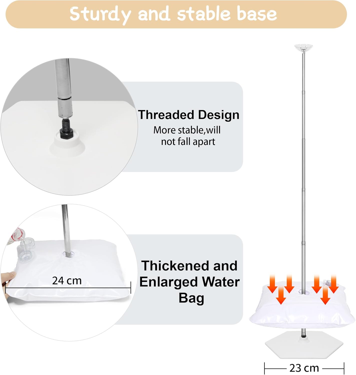 Upgraded Balloon Column Stand Kit, 7 Feet Height Adjustable Balloon Tower Pillar with Reusable Metal Telescopic Design for Graduation, Wedding, Baby Shower, Birthday Party Decoration