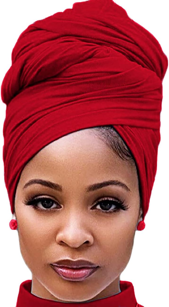 Harewom Head Wraps for Black Women Stretch Head Scarf Long African Hai