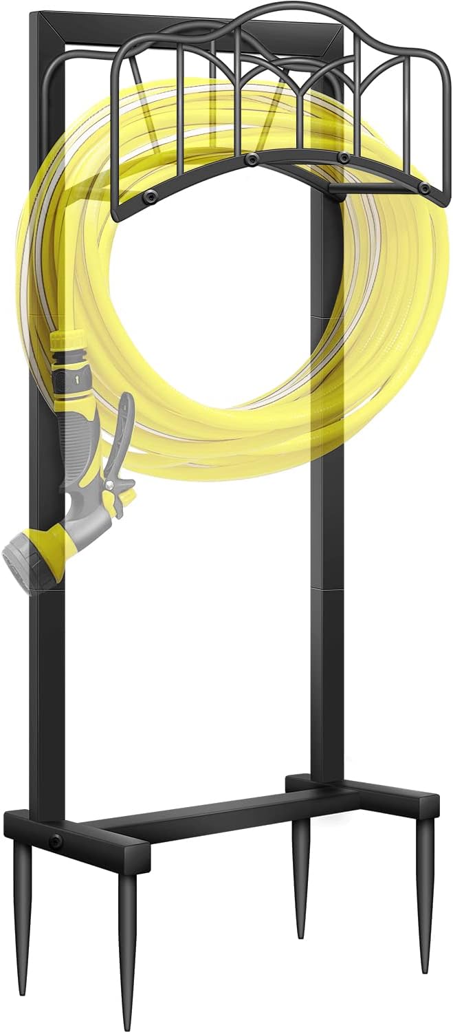 Garden Hose Holder -Upgraded Hose Holder Holds 100-feet Hose,Freestand