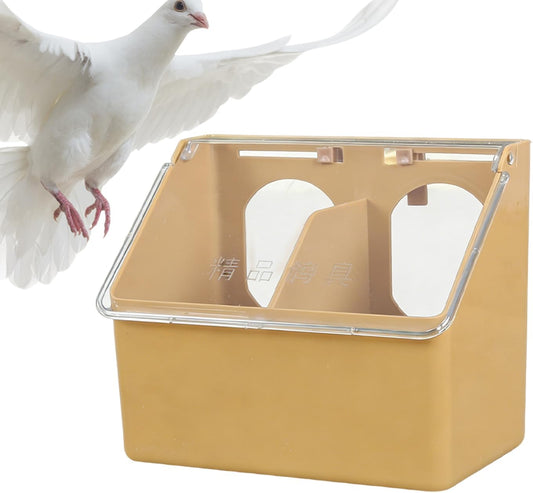 Bird Feeder for Pigeons - Backyard Seed Station for Safe Outdoor Feeding | Weather Resistant Tray with Multiple Compartments, Clear Container for Easy Monitoring and Cleaning 6.3x5.51x3.74in
