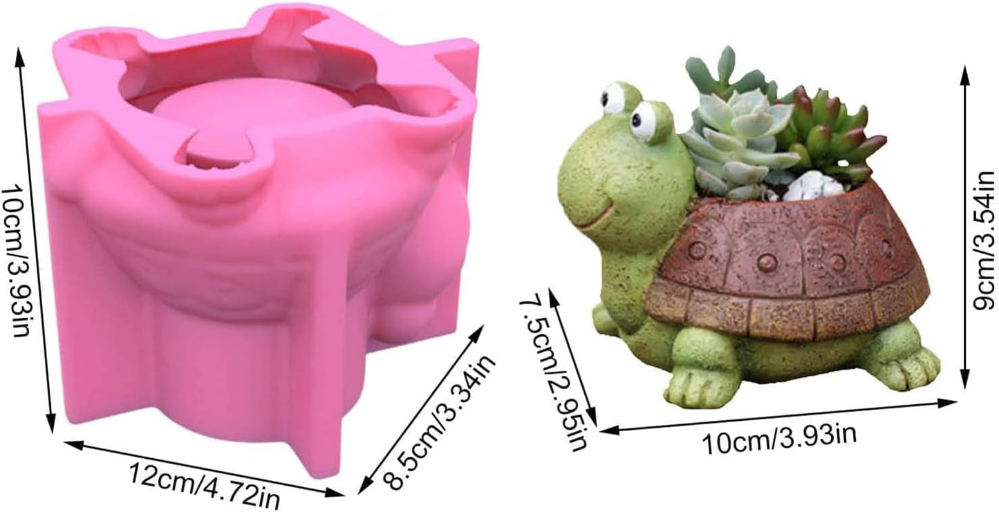 awcnilacav Tortoise Plant Pot Silicone Mold for Succulent Resin Animal Plant Flower Pot Mould Turtle Garden Figurines Outdoor Decor succulent planter mold silicone