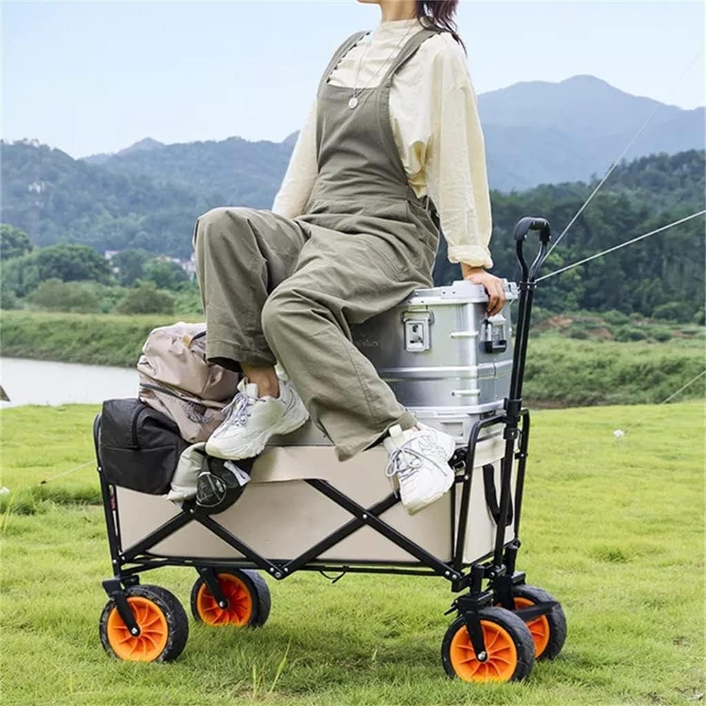 Garden Utility Wagon - 8" Wheels, Portable Folding Camping Cart for Beach, Sports, and Gardening - Heavy Duty Hand Truck, 150kg Capacity, All-Purpose Outdoor Trolley