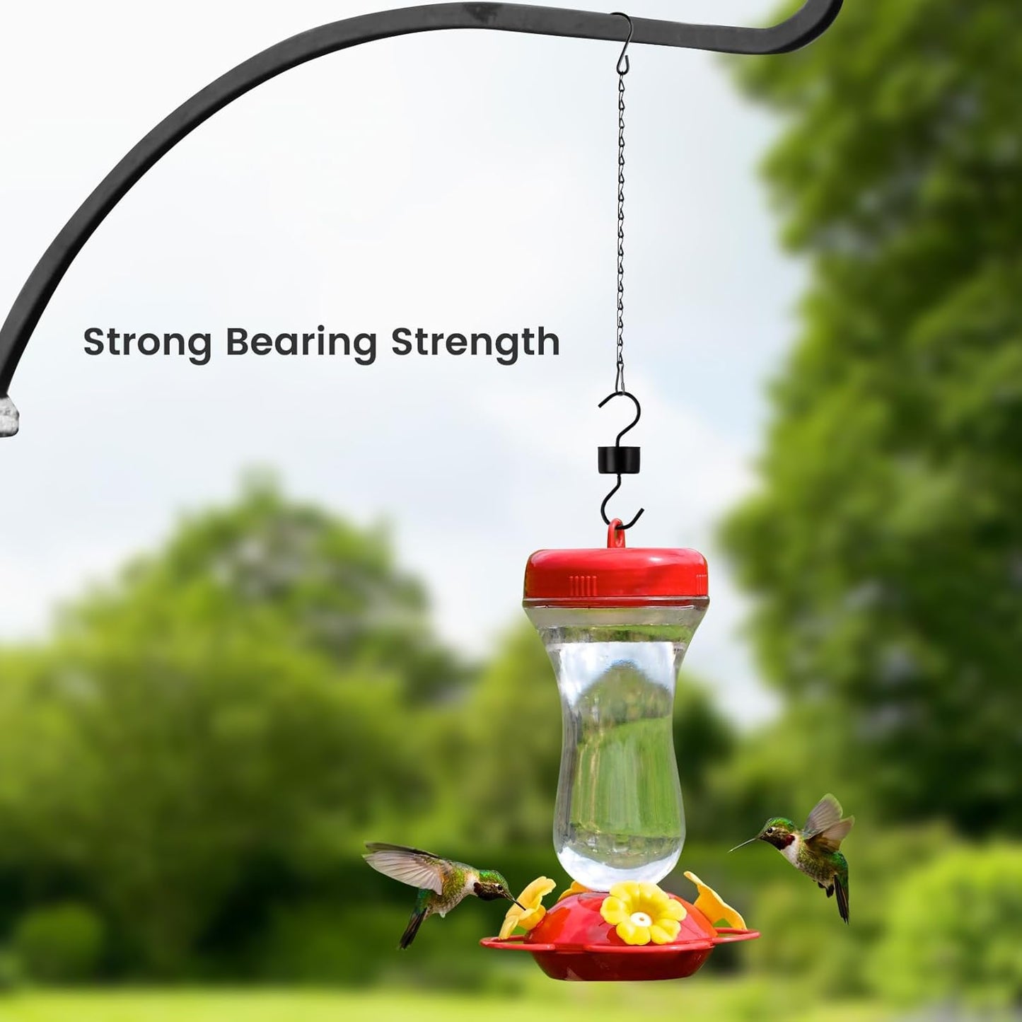 Yenmoz Metal Ant Moat Hooks, Feeder Hanging Chains and Brushes Kits for Hummingbird Feeders Nectar Safety Protection - 5 Sets Black
