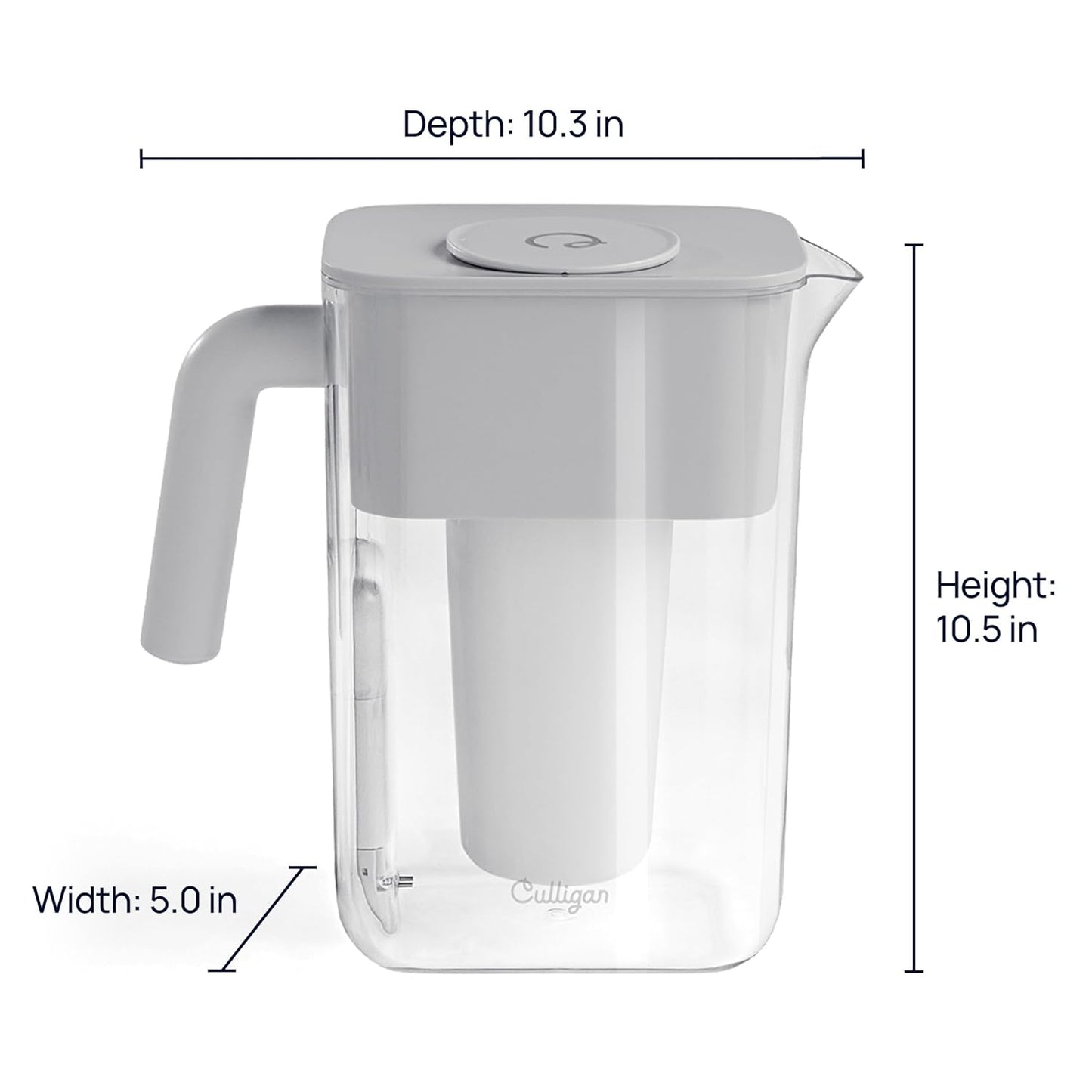 Culligan with ZeroWater Technology 12-Cup Water Filter Pitcher – Includes 5-Stage Advanced Water Filter, IAPMO Certified to Reduce Lead, Total PFAS (Forever Chemicals), Mercury, Fluoride, and Chlorine