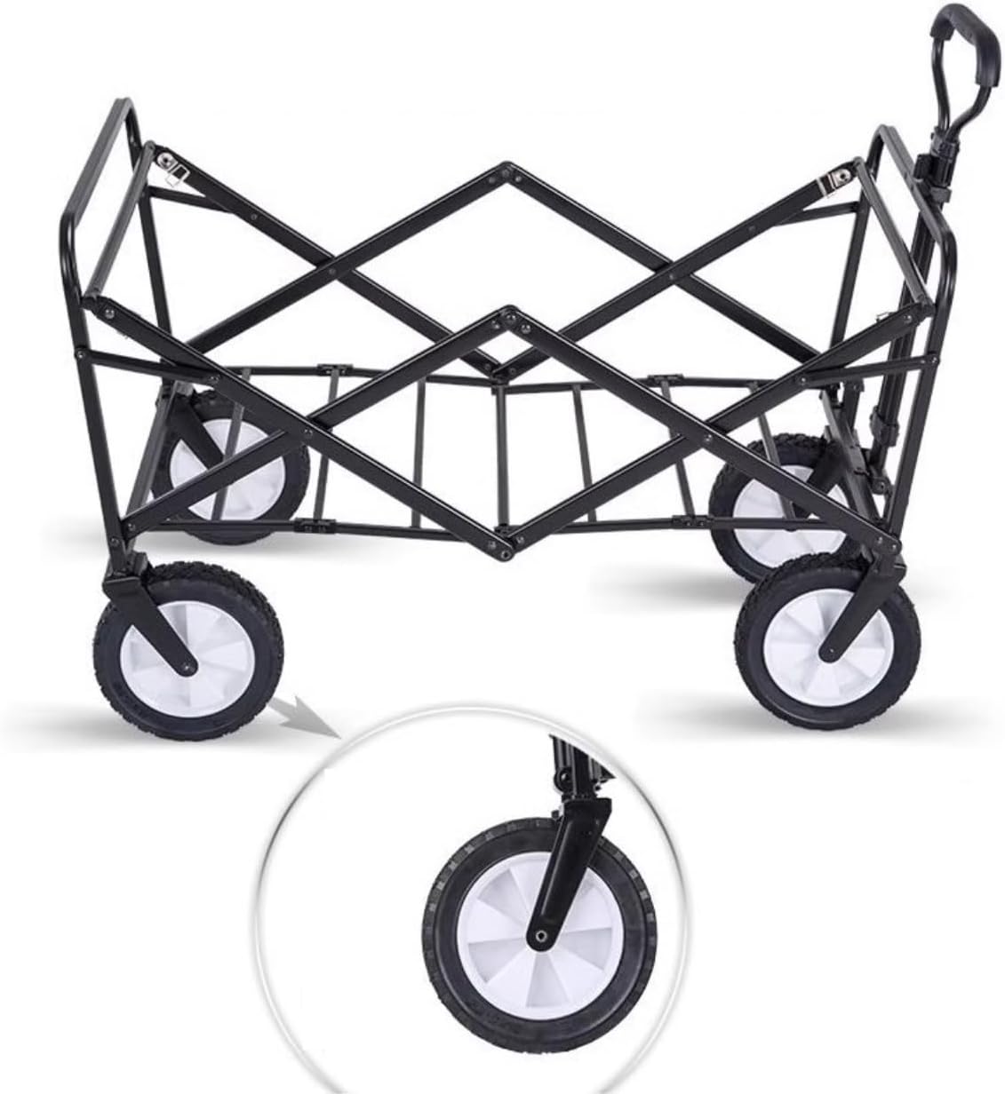 Folding Wagon Cart Beach Wagon Grocery Wagon Folding Utility Wagon Cart Garden Camping Wagon Sports Wagon Heavy Duty for Outdoor Festivals Camping Garden Wagon Utility Wa