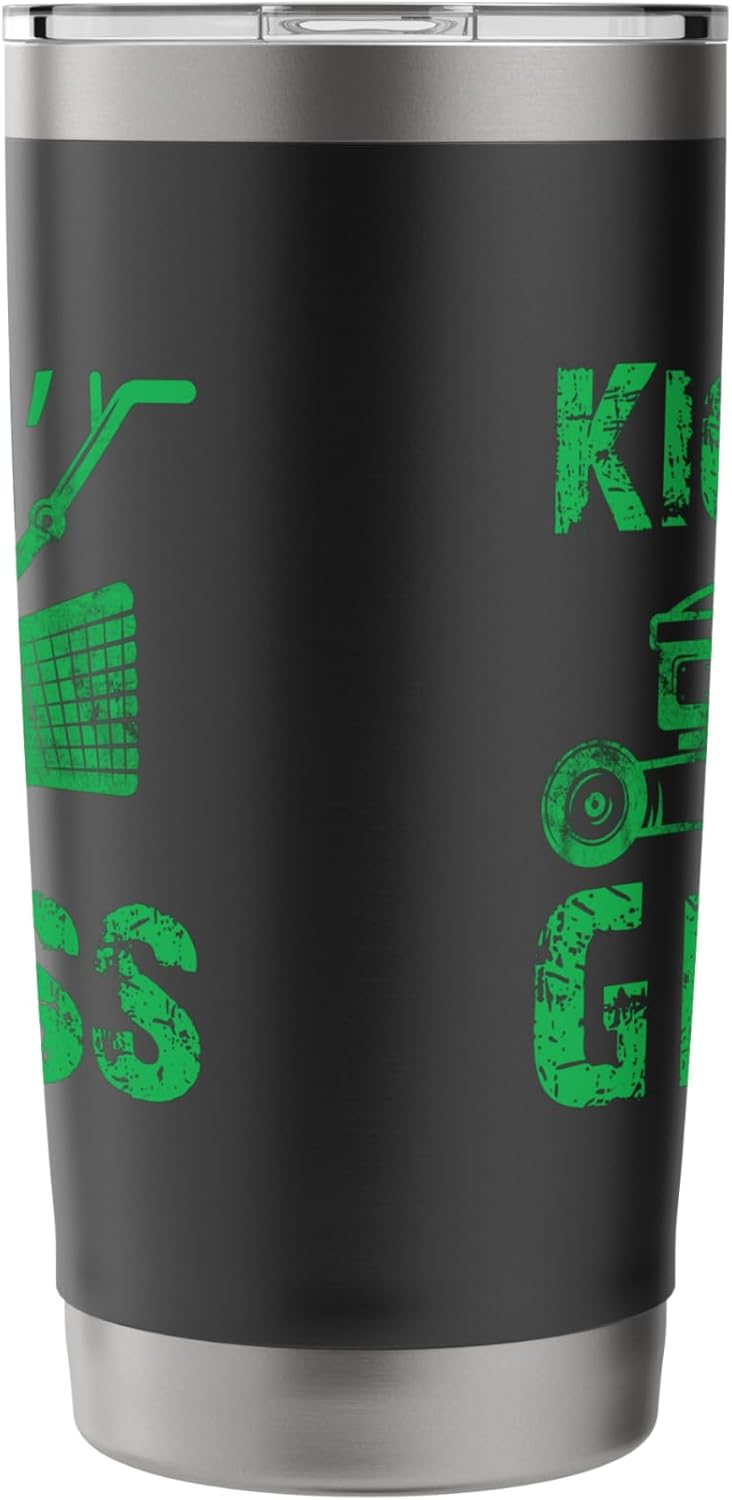 Kicking Grass Lawn Mowing Landscaping Gardener Father's Day Stainless Steel Insulated Tumbler