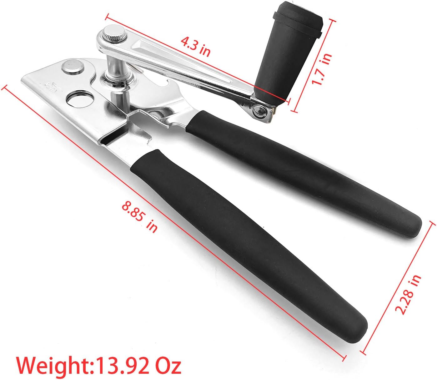 NUFR Crank Can Openers Manual,Heavy Duty Commercial Can Opener with Rubber-coated Long Handles