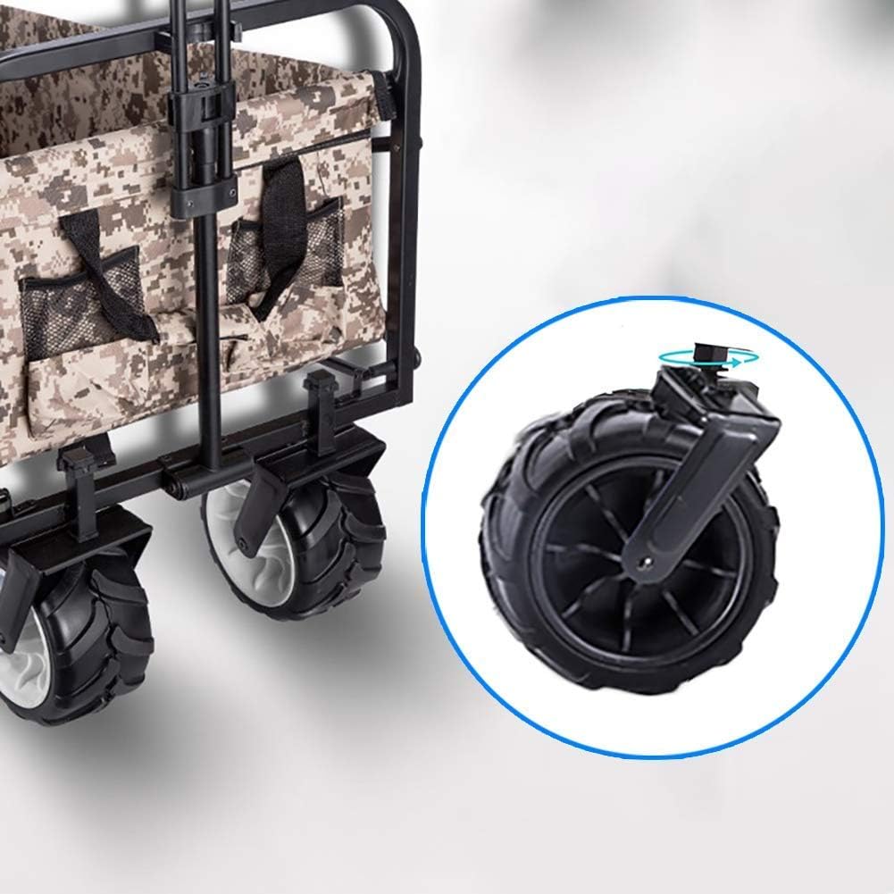 Garden Roly Foldable Cart High Durability Holiday Trolley Pull Truck Transporter with Brake Wheels Foldable 90kg/ 198lb Capacity Shopping Cart (E: Green) (F: Red) (H: Brown)