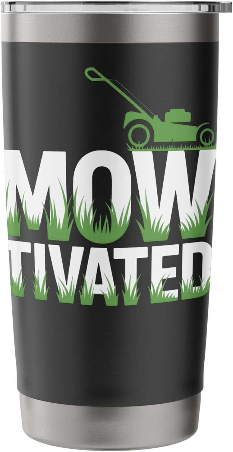 Lawn Mower Mowtivated Yard Care Junkie Landscaping Lovers Stainless Steel Insulated Tumbler