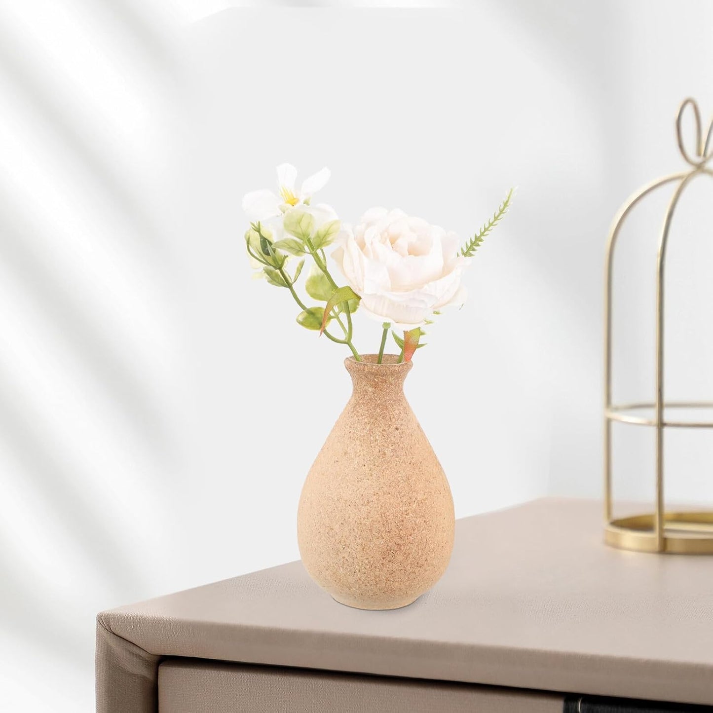 PRETYZOOM Wooden Flower Vase DIY Unfinished Small Wooden Planter Pot Home Ornament Rustic Hand-Painted Vase for Wedding Party Indoor Décor