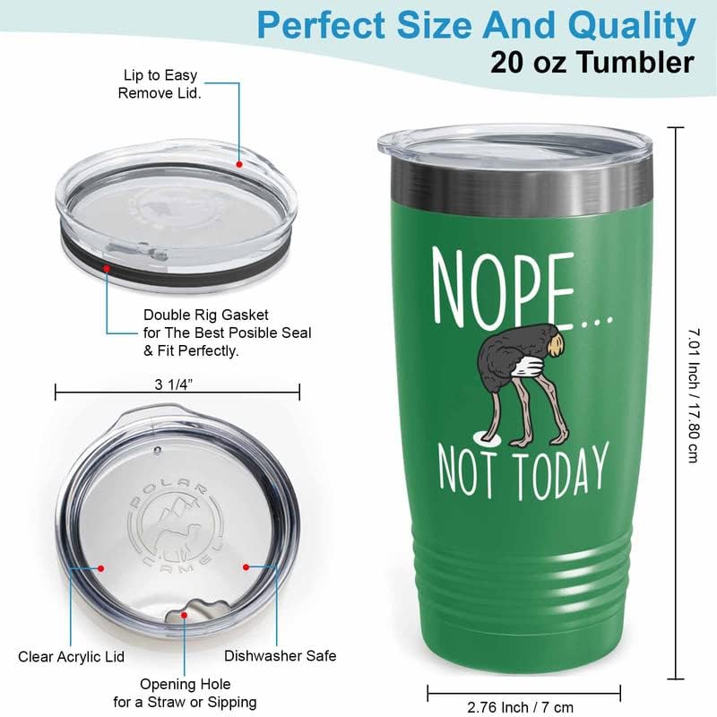 Bird Lover Green Edition Viking Tumbler 20oz - Nope not Today - Hummin