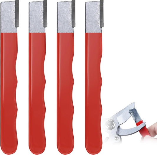 Portable Knife Sharpener, Multipurpose Handheld Blade Sharpener for Knives, Scissors, Garden Tools, Pruners, Hedge Shears - Compact and Durable with Protective Cover - 4 Pcs