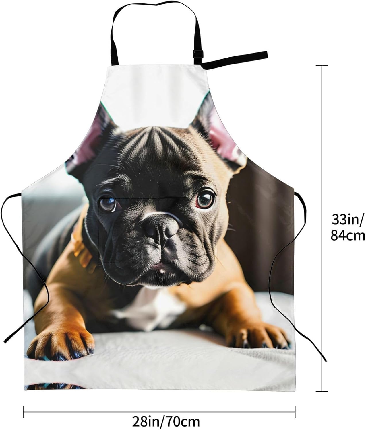 French Bulldog Print 28x33 In Adult Kitchen Apron with Pockets Versati