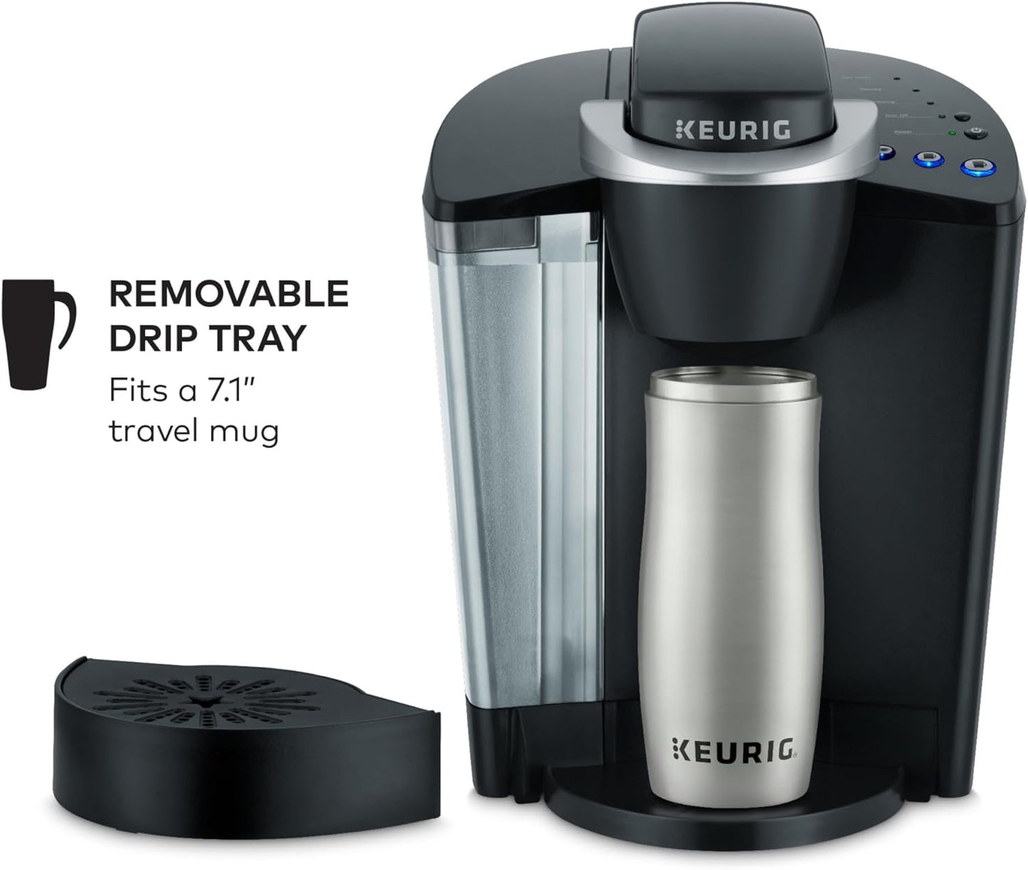 Keurig K-Classic Single Serve K-Cup Pod Coffee Maker, with 3 Brew Sizes, 48oz Removable Reservoir, Black