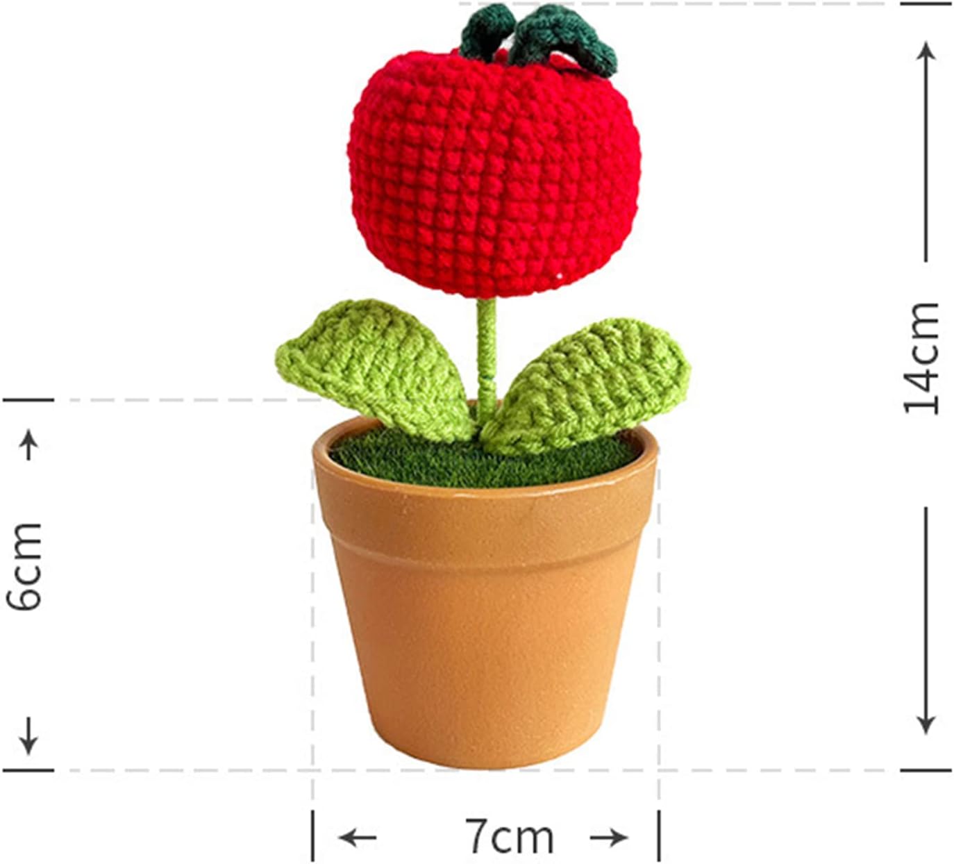 Potted Plants,Handwoven Bouquet Potted Knitted Bouquet Accessory Household for Indoor Outdoor Garden Yard Supplies