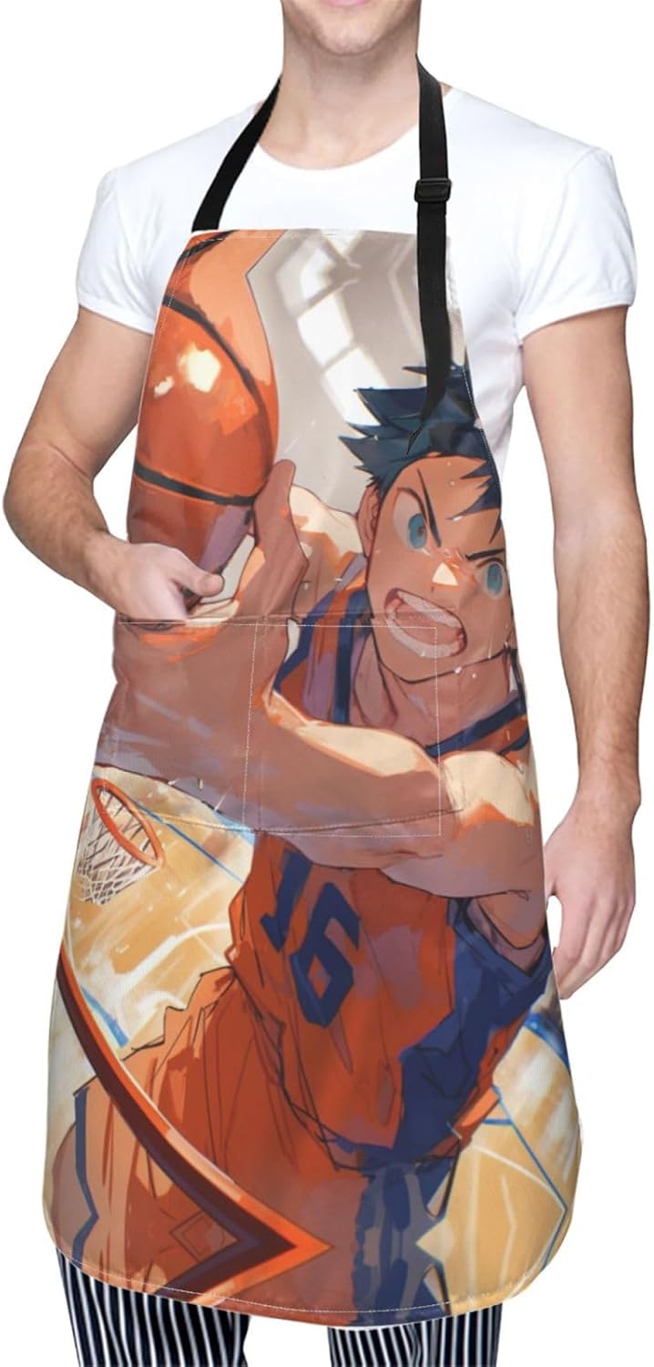 Basketball Shot print Waterproof apron with pocket adjustable cooking apron for adult kitchen bibs to bake