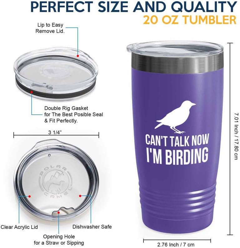 Birding Purple Edition Viking Tumbler 20oz - I'm birding - Bird Feeder Backyard Birdwatcher Gifts Birding Bird Lover