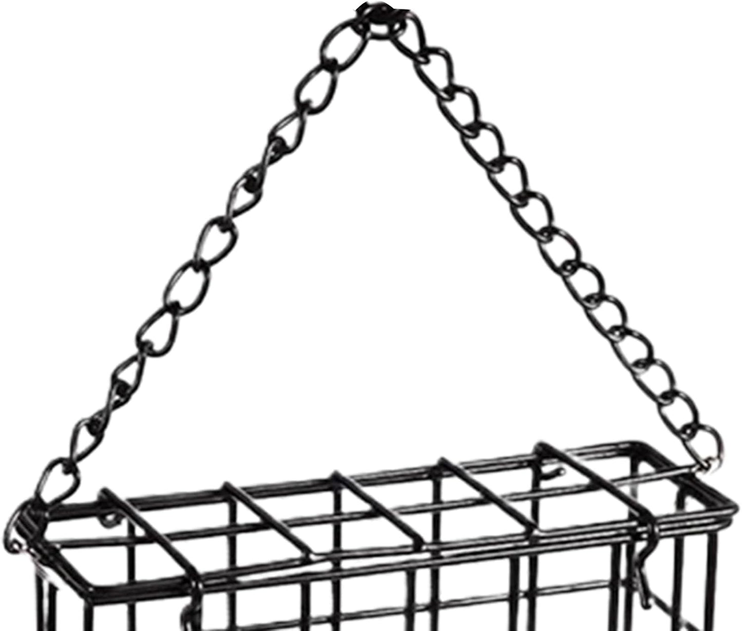 Bird Feeder - Wire Mesh Suet Cage, Hangable Feeding Dispenser with Des