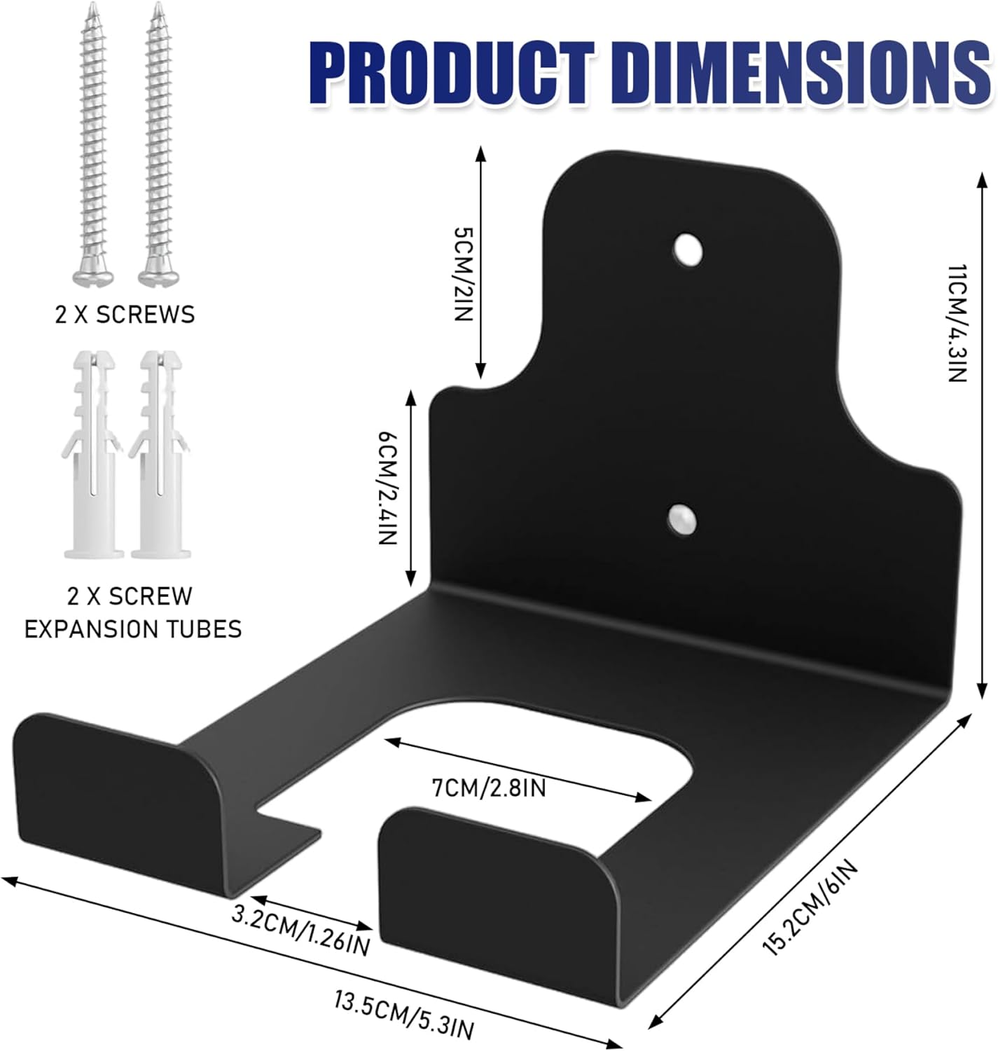 Heavy Duty Weedeater Trimmer Rack with 3 Screws and 3 Expansion Tubes 