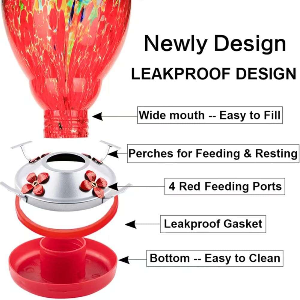 WOSIBO Hummingbird Feeder for Outdoors Patio Large 32 Ounces Colorful 
