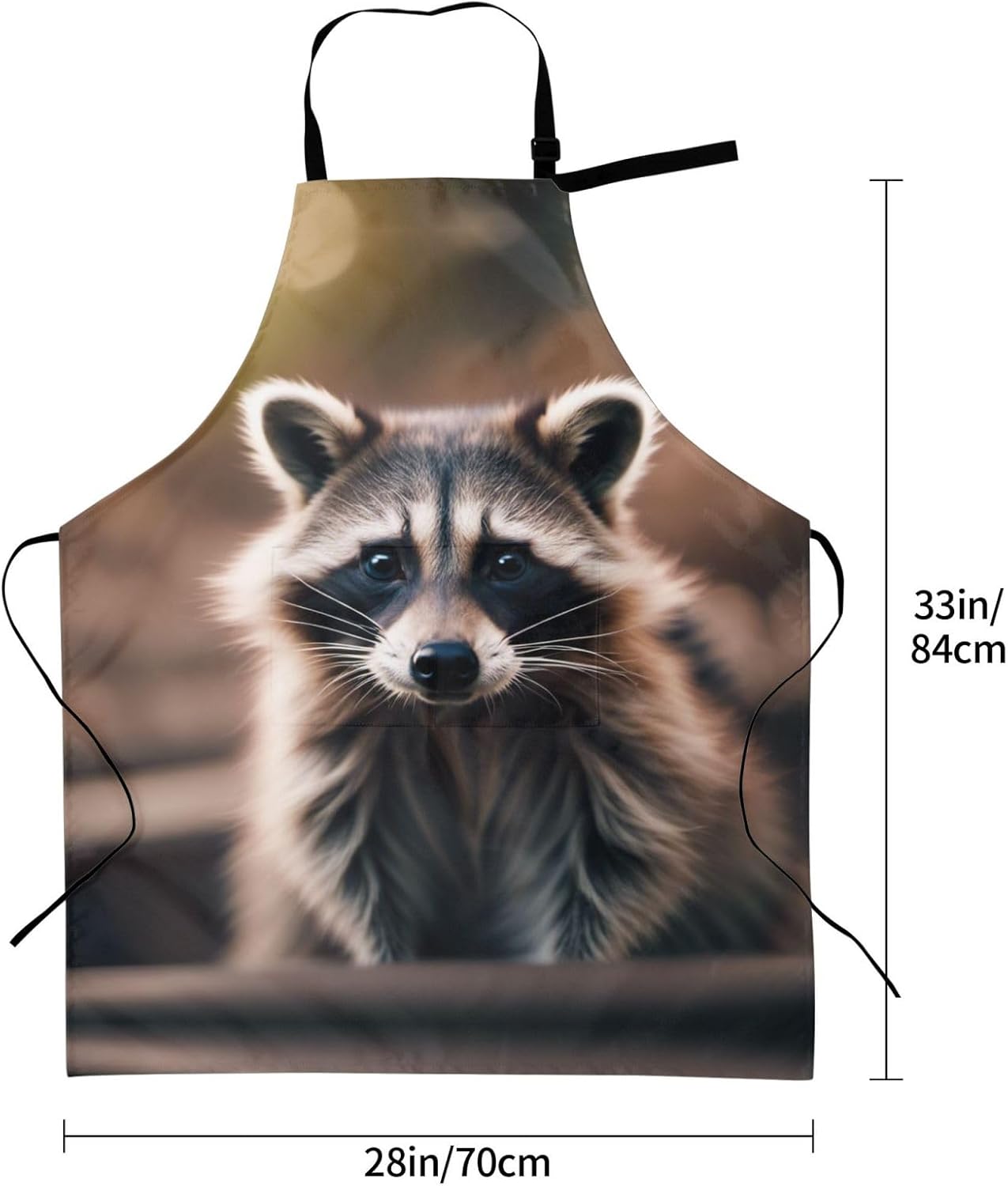 cute raccoon (1) Print 28 x 33in Waterproof Apron with Pockets Fashionable Versatile Smock for Baking