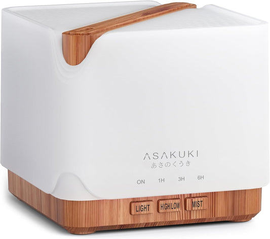 ASAKUKI Essential Oil Diffuser for Home, Large 700 ml Humidifier with 