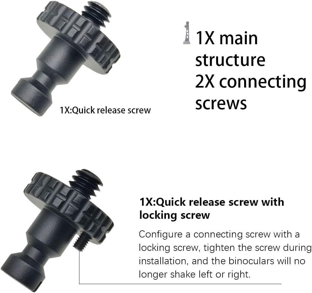 Roof and Porro Binocular Tripod Adapter Quick Release 1/4-20Inch Threading Detachable Mount Binoculars Accessories for8x40 8x42 10x50 12x60 15x60 15x70 20x80 25x70 etc Model