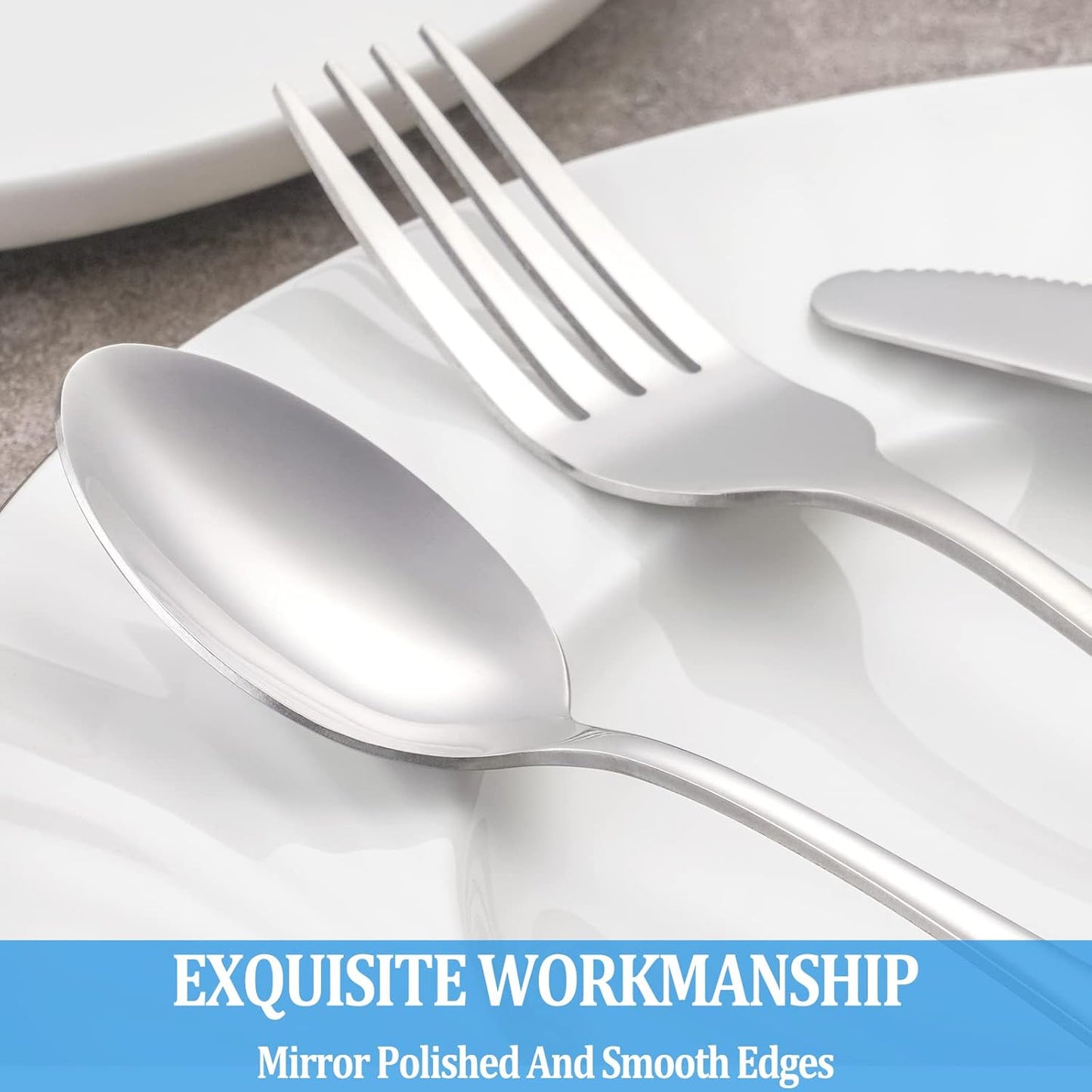 Dinner Spoon Set,16 Pcs 7.3" Tablespoons,Premium Food Grade Stainless 