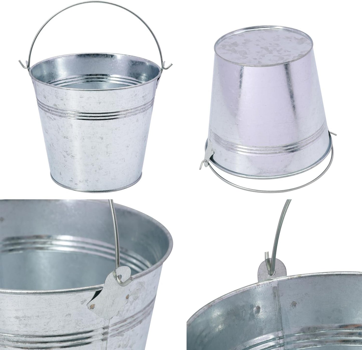 15 Pack 6 Inch Galvanized Metal Buckets with Handles, Rustic Metal Ice Buckets for Party Decor, Wedding Favors, Home Decor, Classroom Storage & Garden Planters(Silver)