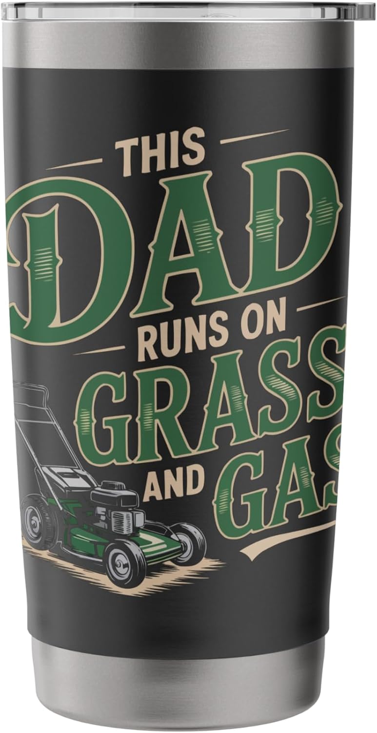 Lawn Mower Dad Lawn Mowing Daddy Lawn Care Gardening Stainless Steel Insulated Tumbler