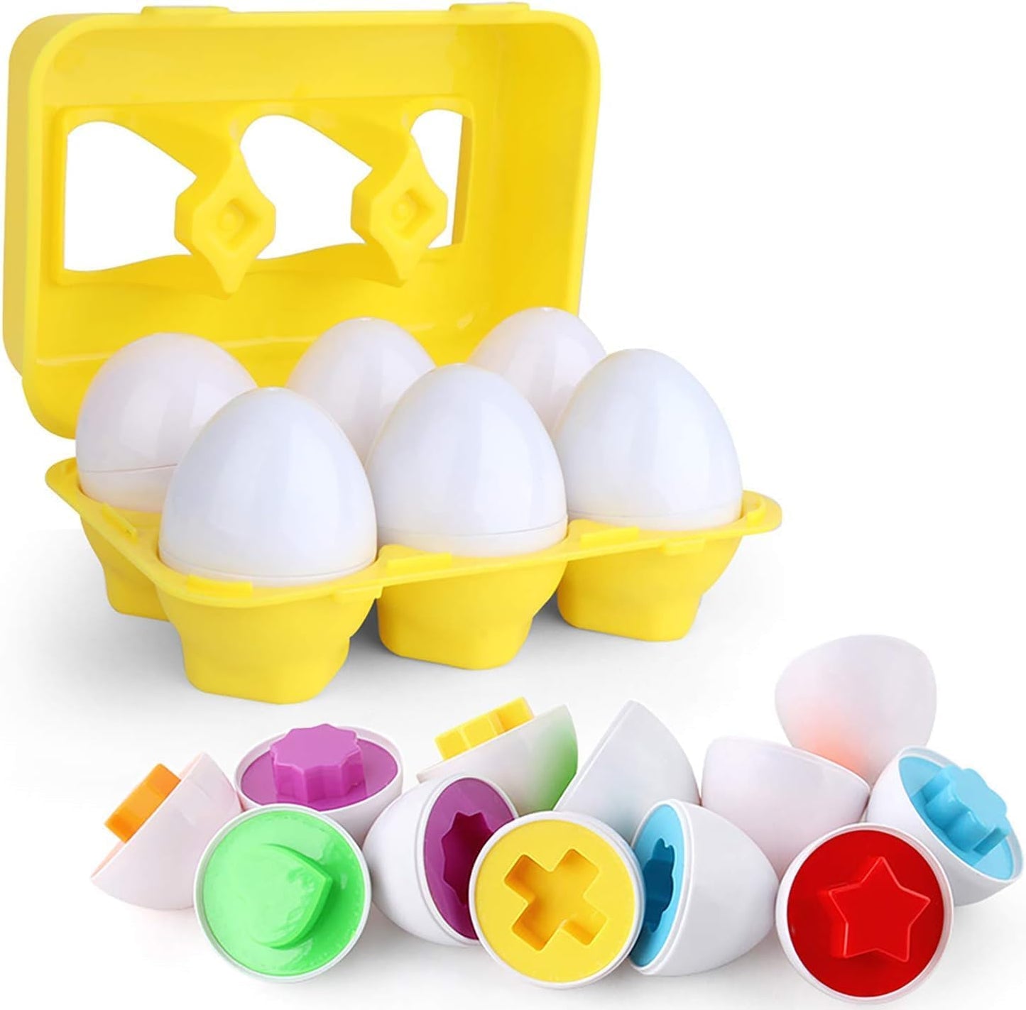 Toddler Toys - Color Matching Egg Set - Educational Color, Shapes and 