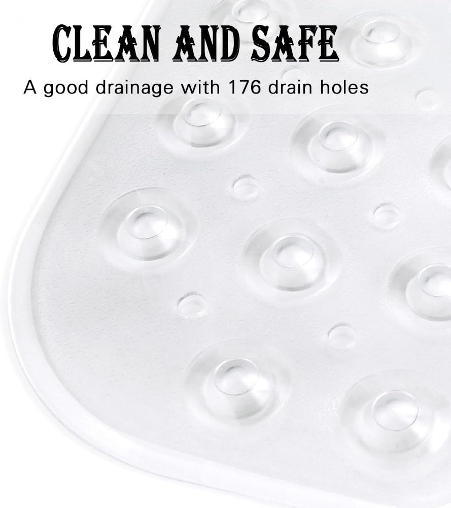 YINENN Bath and Shower Safety Mats 40x16 inch, Non Slip with Suction C
