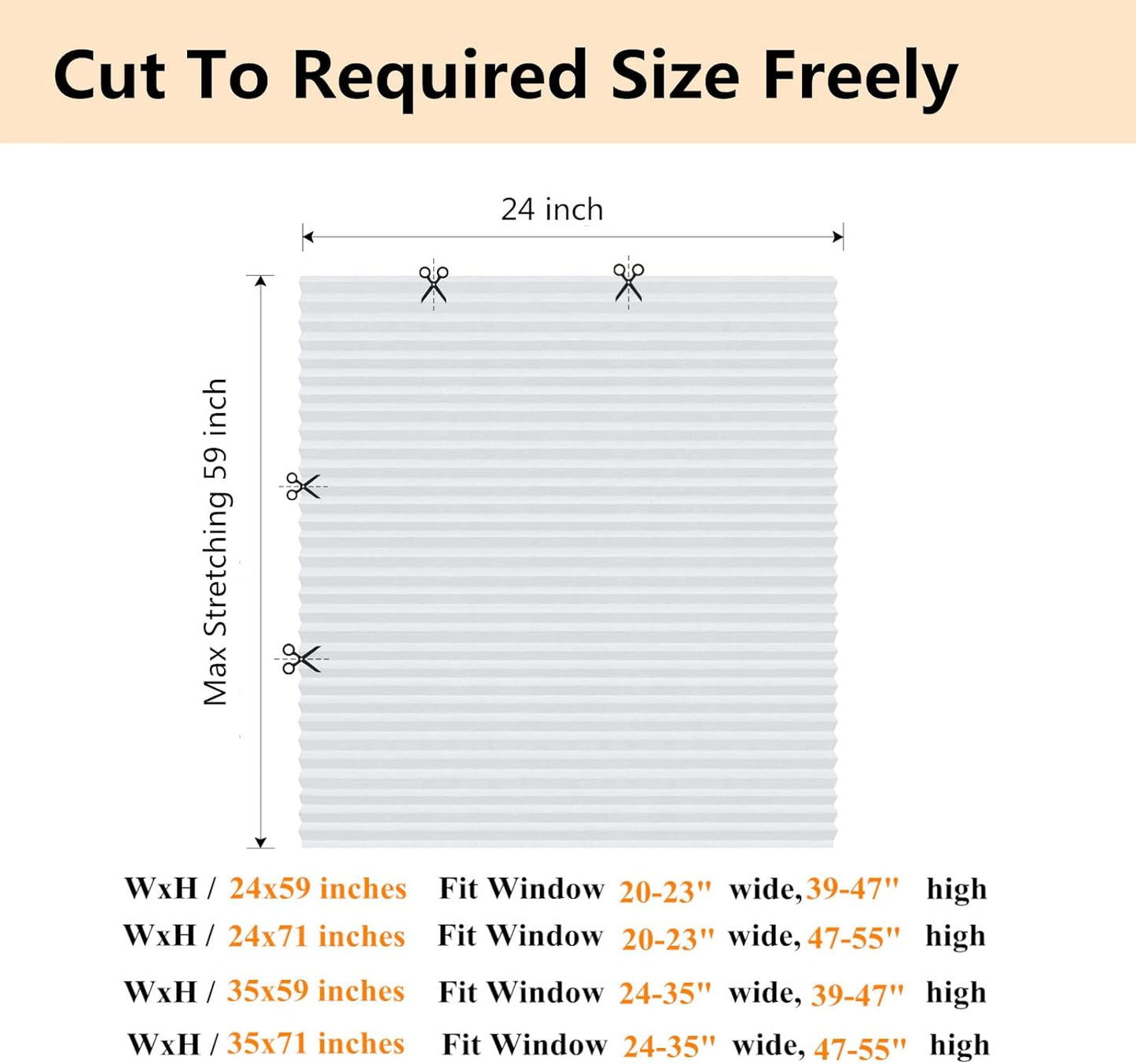 Window Blinds Cordless No Drill Cut to Size Clip On Stick On Self Adhe