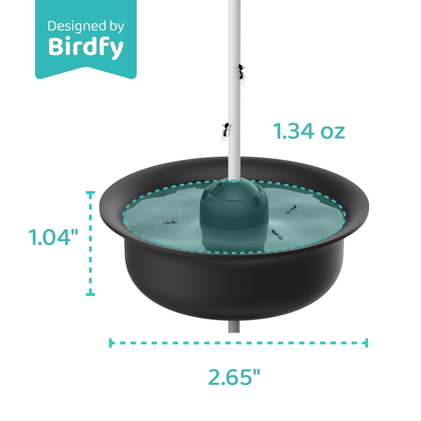 NETVUE by Birdfy Ant Guard for Hummingbird Feeder with Camera Solar Powered Cable, Keep Nectar from Ants, Hummingbird Feeders for Outdoors Hanging, Black, Made of Durable Plastic & Silicone, 2 Pack