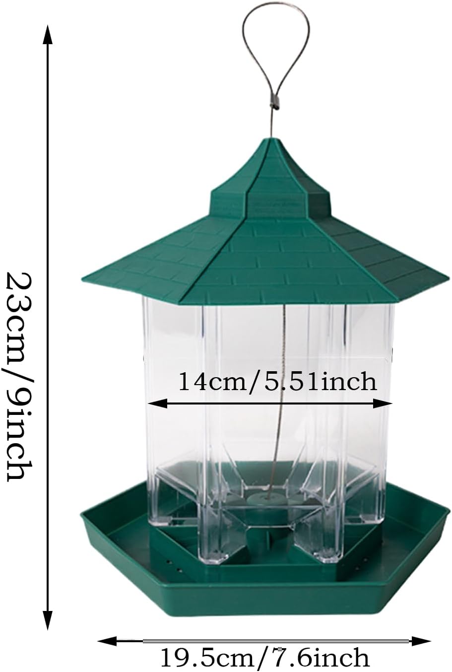 Bird Feeders Outside - Clear Gazebo Bowl, Suspending Station for Garden Wildlife, Transparent Seed Hub, Avian Hardware Supply with Six Ports, Outdoor Feeding Tool for Hosting Birds, & Viewing Nature