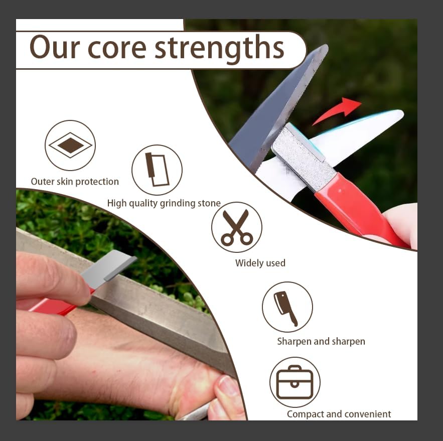 Vartraflux-2025 New Pocket Knife Sharpener, Portable Garden Tool Sharpener - Sharpen Axe, Machete, Hedge Shears, Scissors, Axe and Pocket Knife - Multi-purpose Blade Sharpener; 3 Pieces Boutique Box